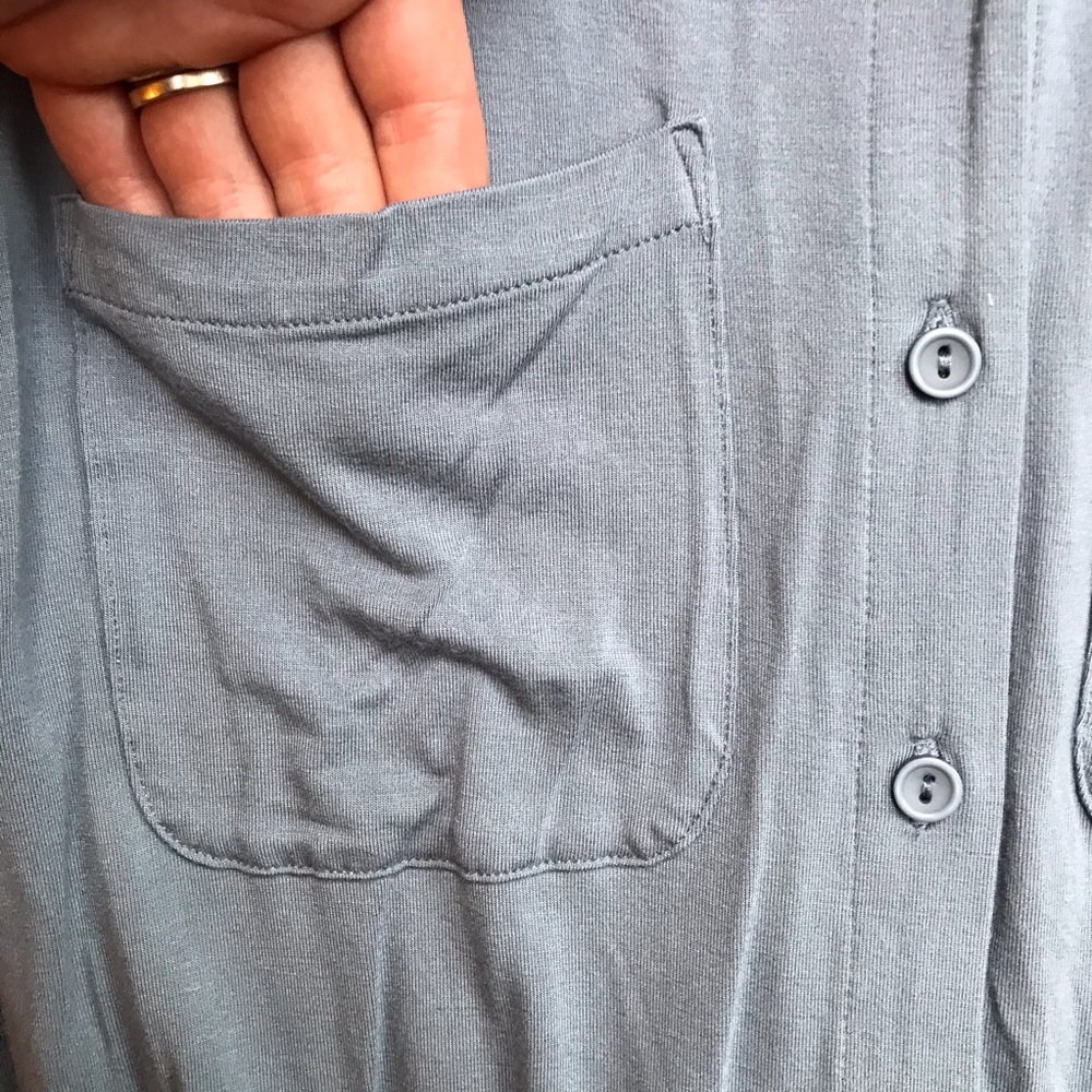 Lisa Rinna Collection Soft Gray Stretch Jumpsuit, EUC, M - Picture 5 of 16